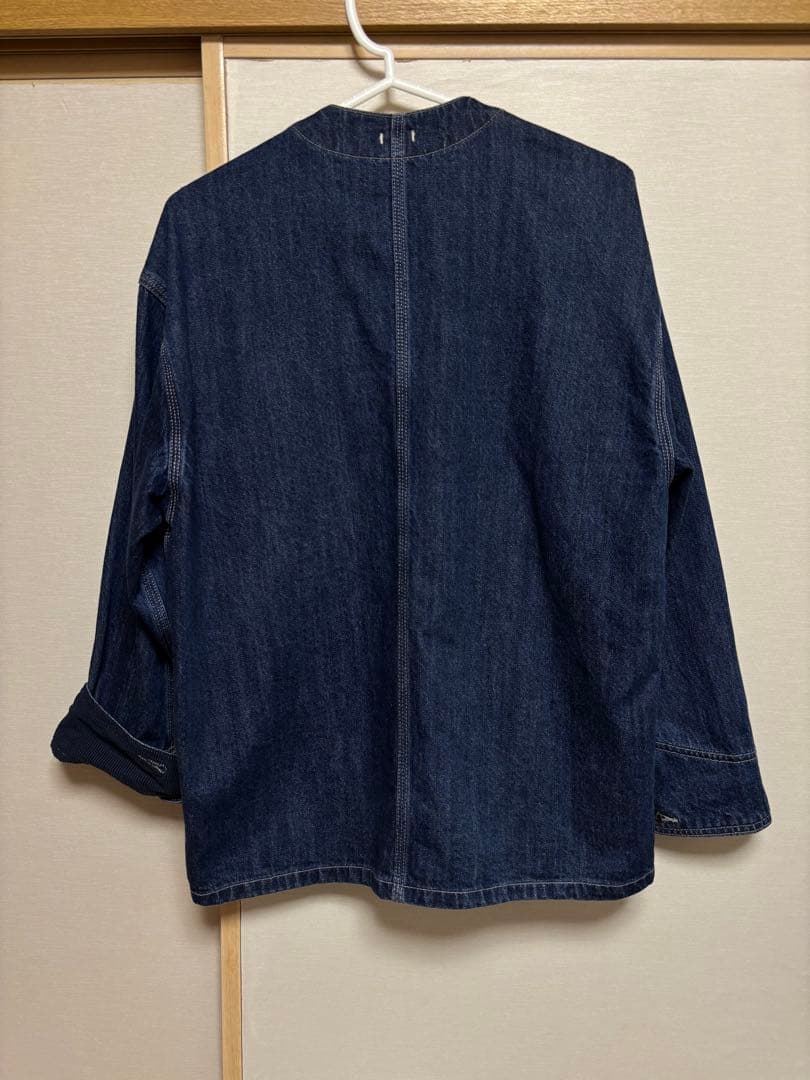 ニコアンド 2022AW デニムワークジャケットノーカラーブルゾン