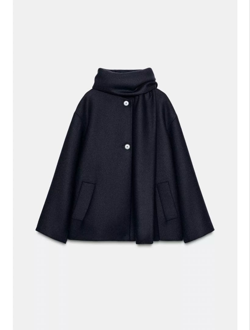 Zara ウールショートスカーフコート　M