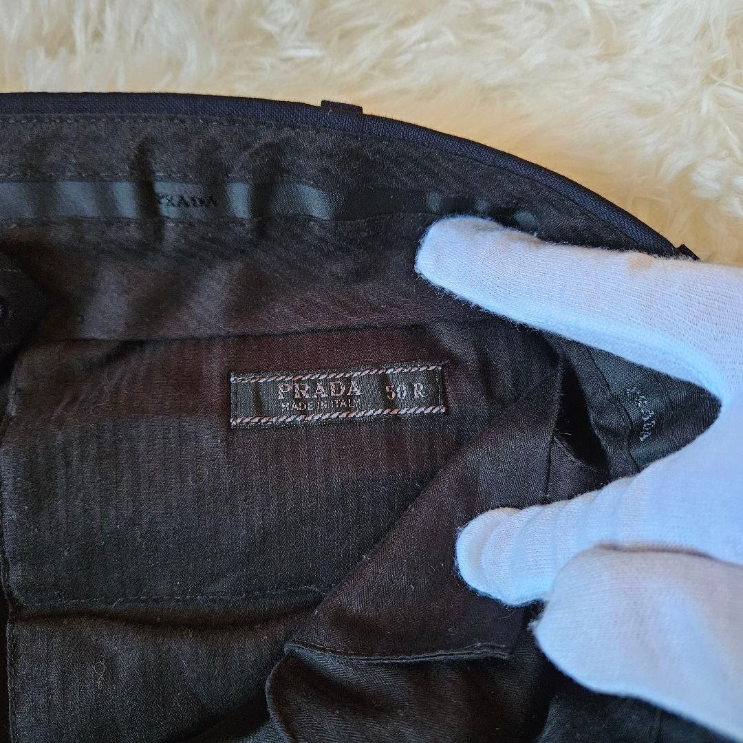 【PRADA】美品 プラダ イタリア製 ダブルスーツ ストライプ 50R