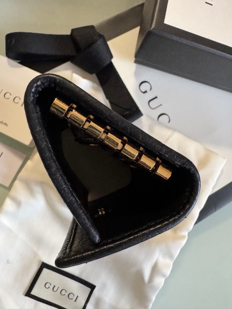 GUCCI グッチ GGプチマーモント ６連キーケース　ブラック