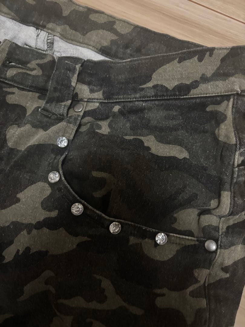 [方正くん] BELVET 迷彩柄 ワークパンツ カモ柄 スタッズ付