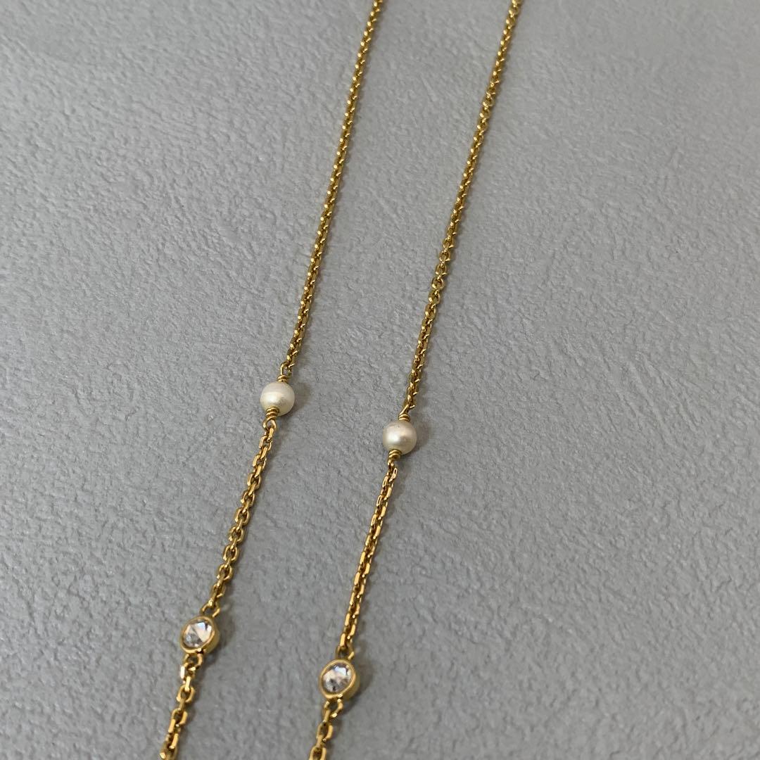 極美品 現行品 ディオール DIOR ネックレス パール ラインストーン