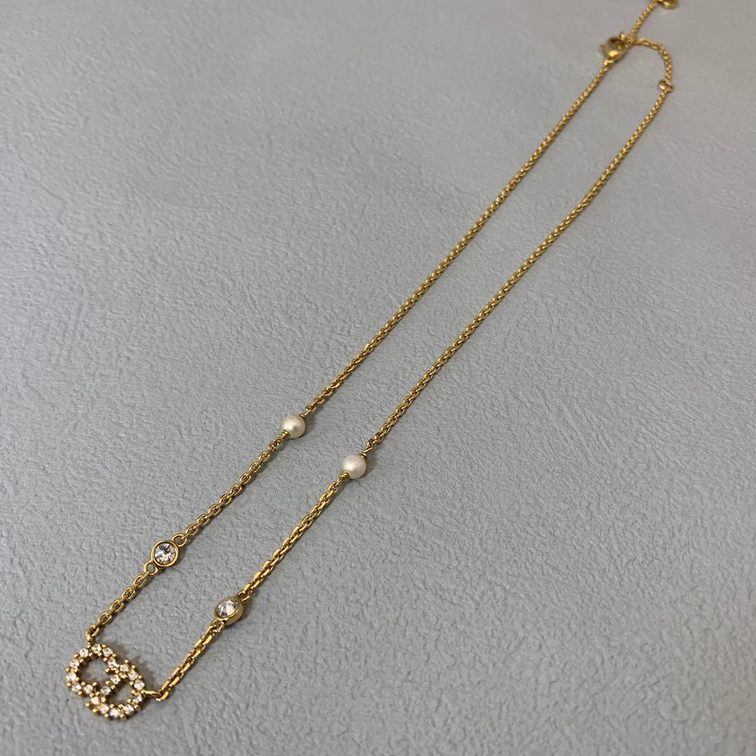 極美品 現行品 ディオール DIOR ネックレス パール ラインストーン