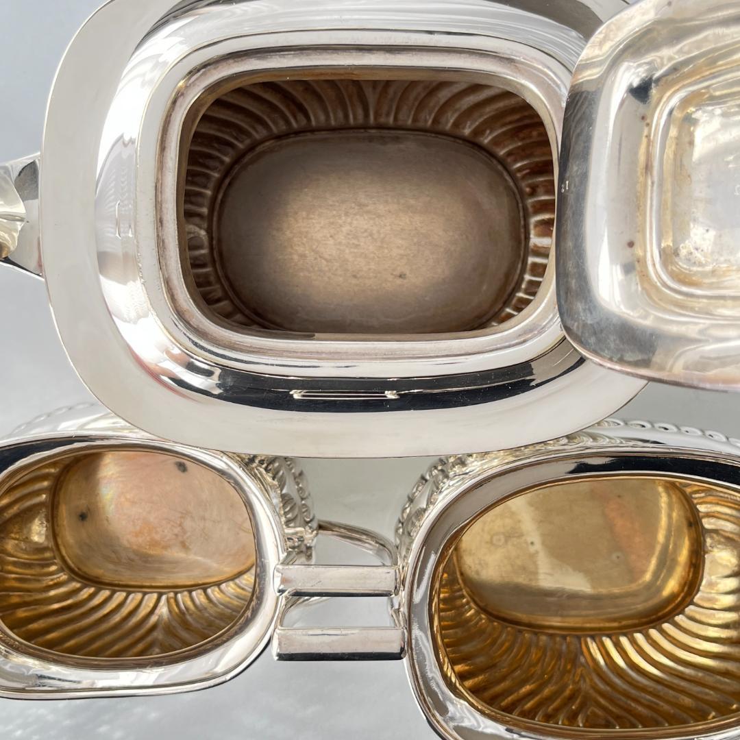 【G W Shirtcliffe & Son】 ハーフリブのティーセット 3点