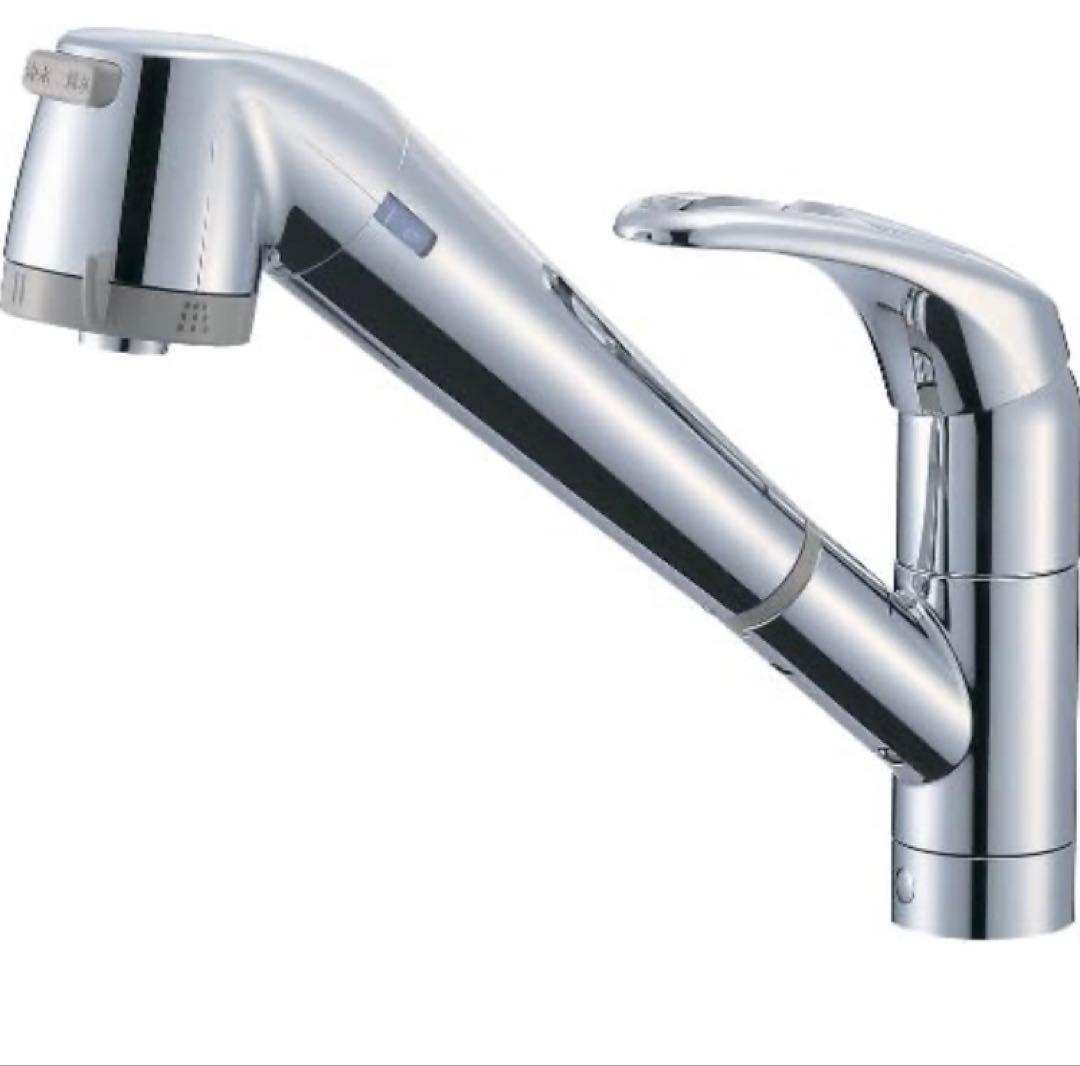 新品　サンエイシングル浄水器付ワンホールスプレー混合栓　K87680TJV