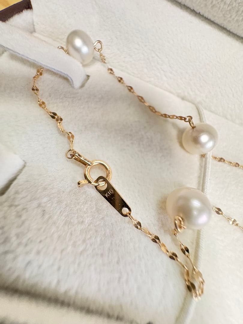 ESTELLE パールネックレス K10 使用2回 美品 ケース付き