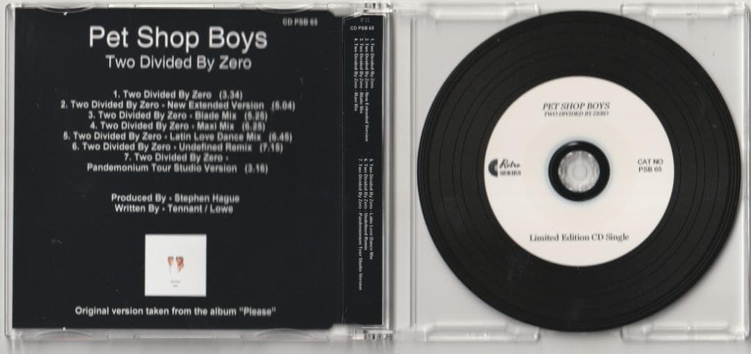 Pet Shop Boys　Two Divided By Zero　貴重 CD