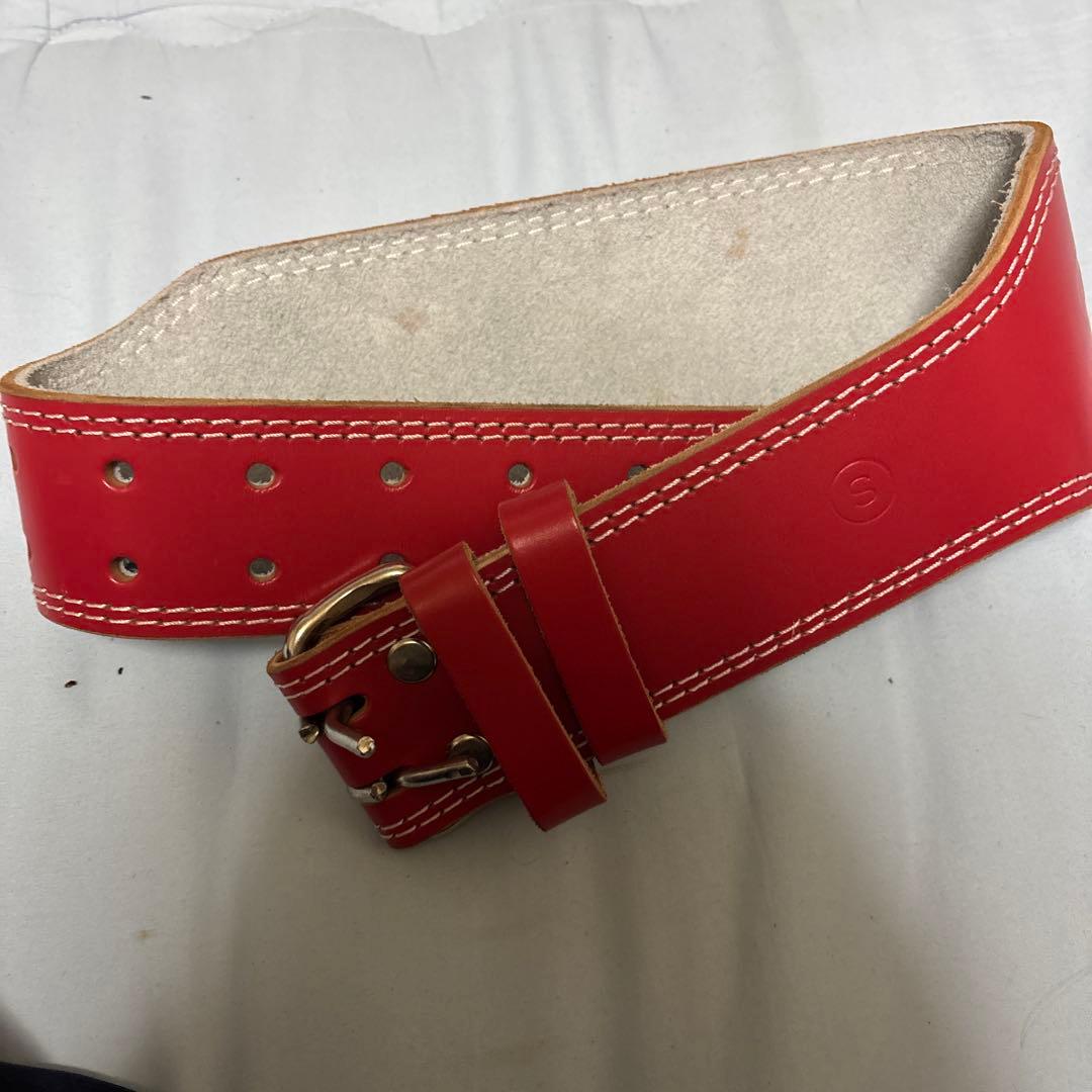 GOLD'S GYM トレーニング・パワーベルト レッドS