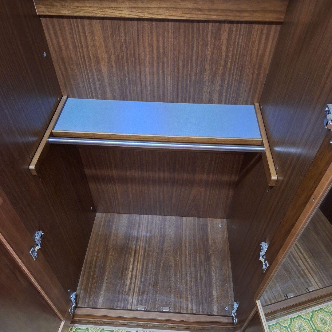 天然木洋服タンス収納クローゼット3扉 婚礼タンス ワードローブ