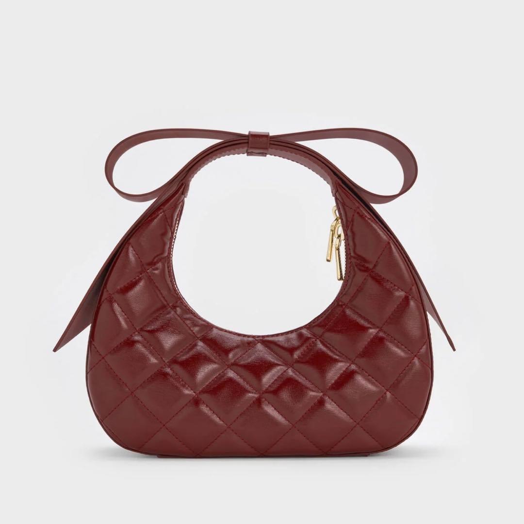 新品未使用✴︎完売品ジェイニー キルトボウハンドル クレセントバッグ -