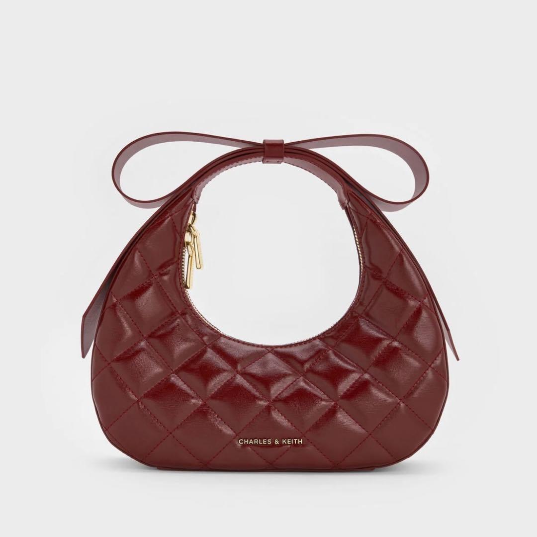 新品未使用✴︎完売品ジェイニー キルトボウハンドル クレセントバッグ -