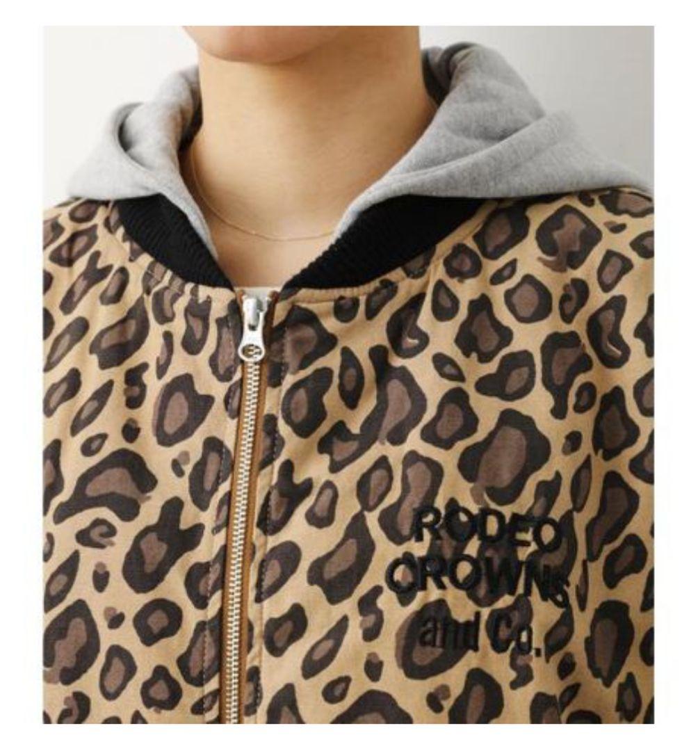 ロデオクラウンズ　HOODED BIG　レオパード柄 ブルゾン　RCWB