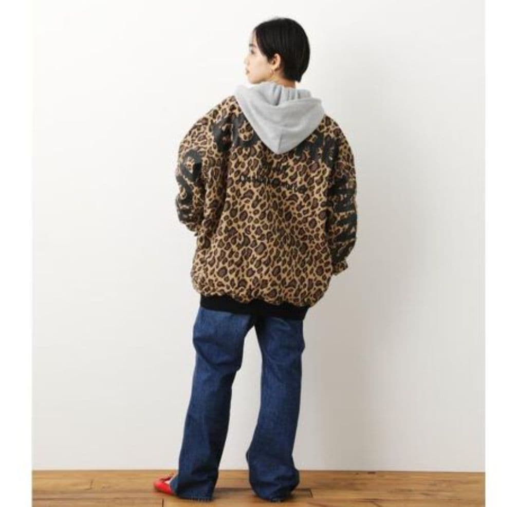 ロデオクラウンズ　HOODED BIG　レオパード柄 ブルゾン　RCWB