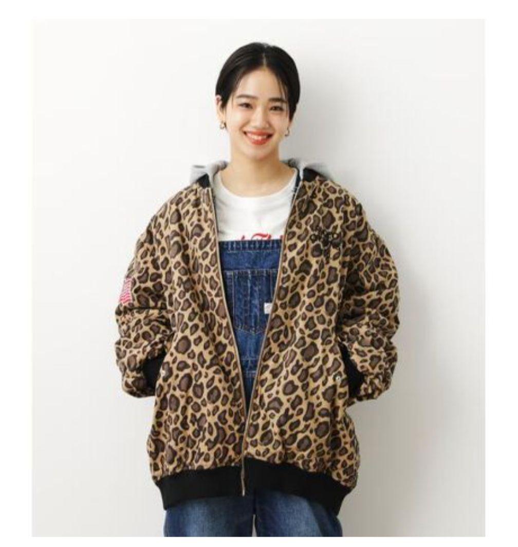 ロデオクラウンズ　HOODED BIG　レオパード柄 ブルゾン　RCWB