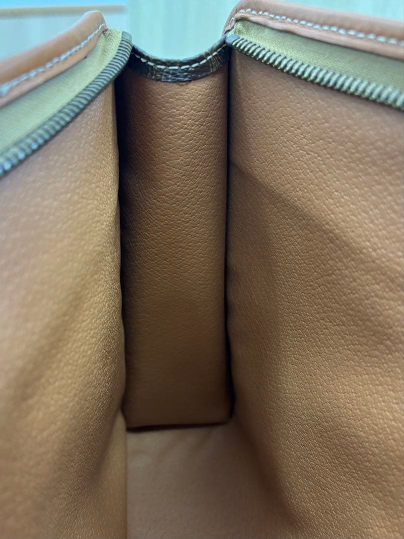 美品 CELINE セリーヌ マカダム クラッチバッグ ブラウン PVC