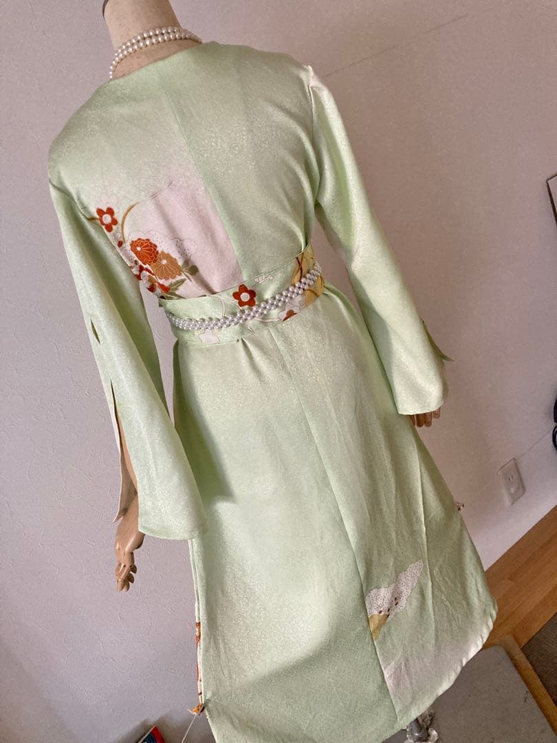 着物リメイクワンピース　M〜L