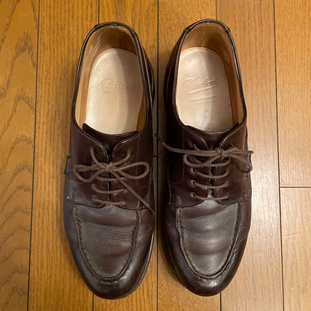 Paraboot ダークブラウン リスレザー人気シャンボード8 美品鏡面