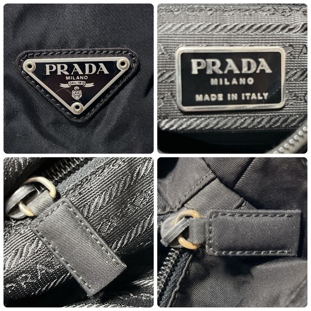 美品✨PRADA プラダ　ナイロン トートバッグ 三角プレート 黒　肩掛け