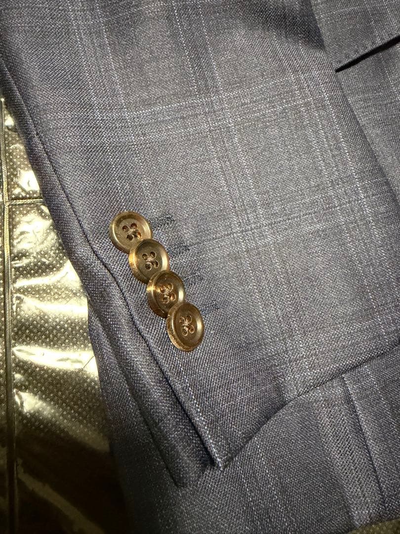 グローバルスタイル　REDA SilkyEffect ネイビーチェック スーツ