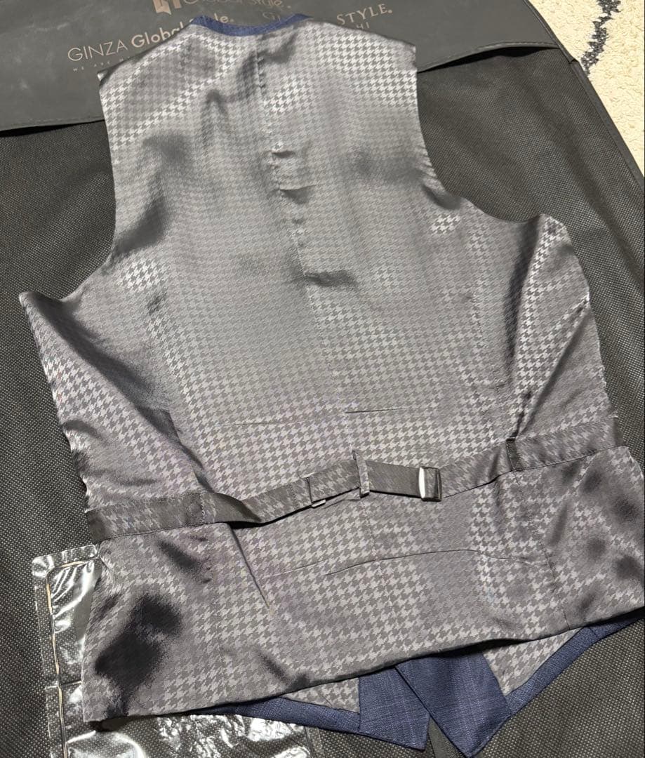 グローバルスタイル　REDA SilkyEffect ネイビーチェック スーツ