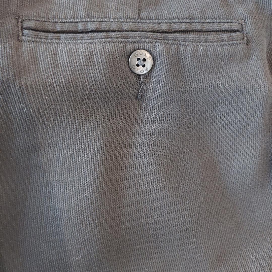 ポロ ゴルフ ラルフローレン W36 スラックス 90s 古着 黒 15541