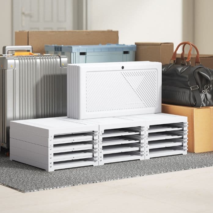 モリリン折りたたみワードローブ 白扉３列