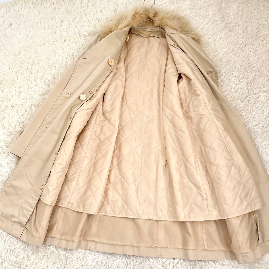 MAXMARA イブルース フォックスファー トレンチコート ライナー付 44