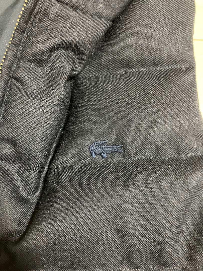 【美品】Lacoste フード付きネイビーリバーシブルダウンベスト