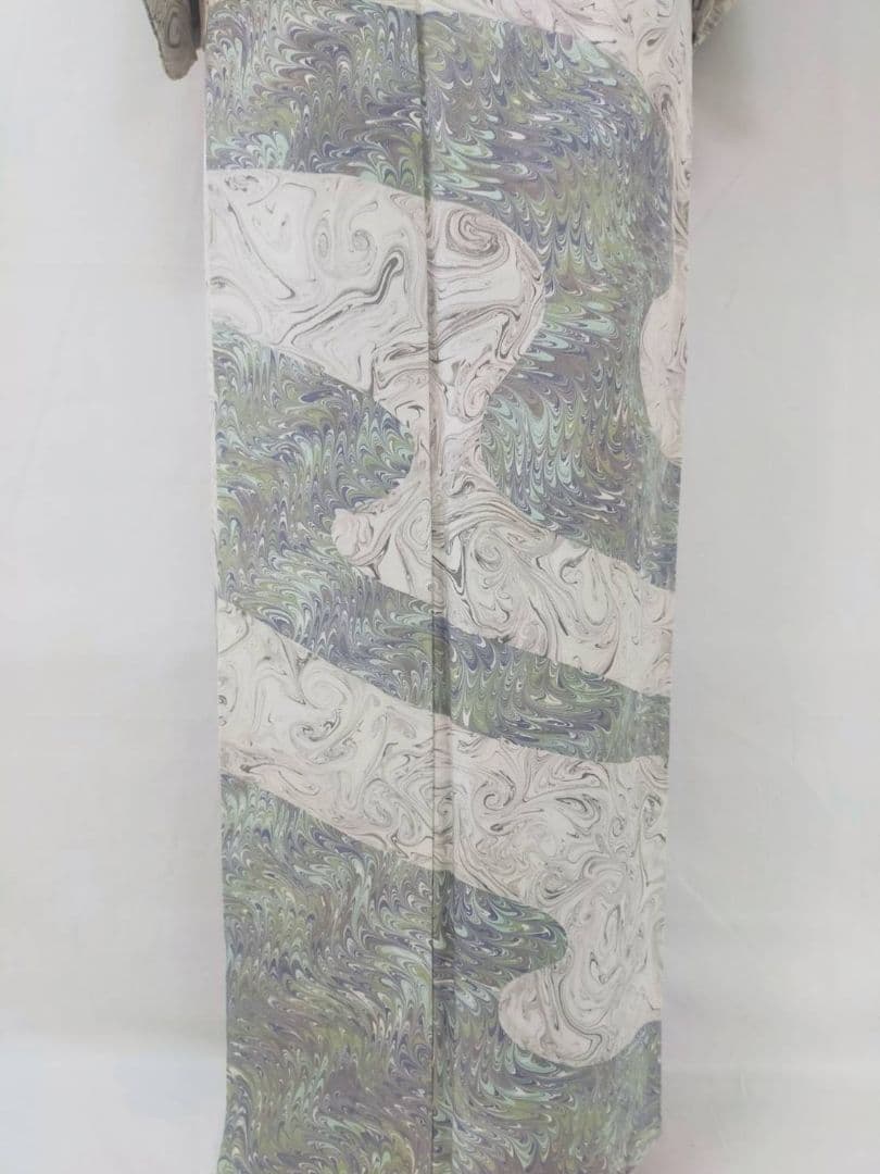 お見分け済　美品　正絹袷　墨流し　訪問着　単品