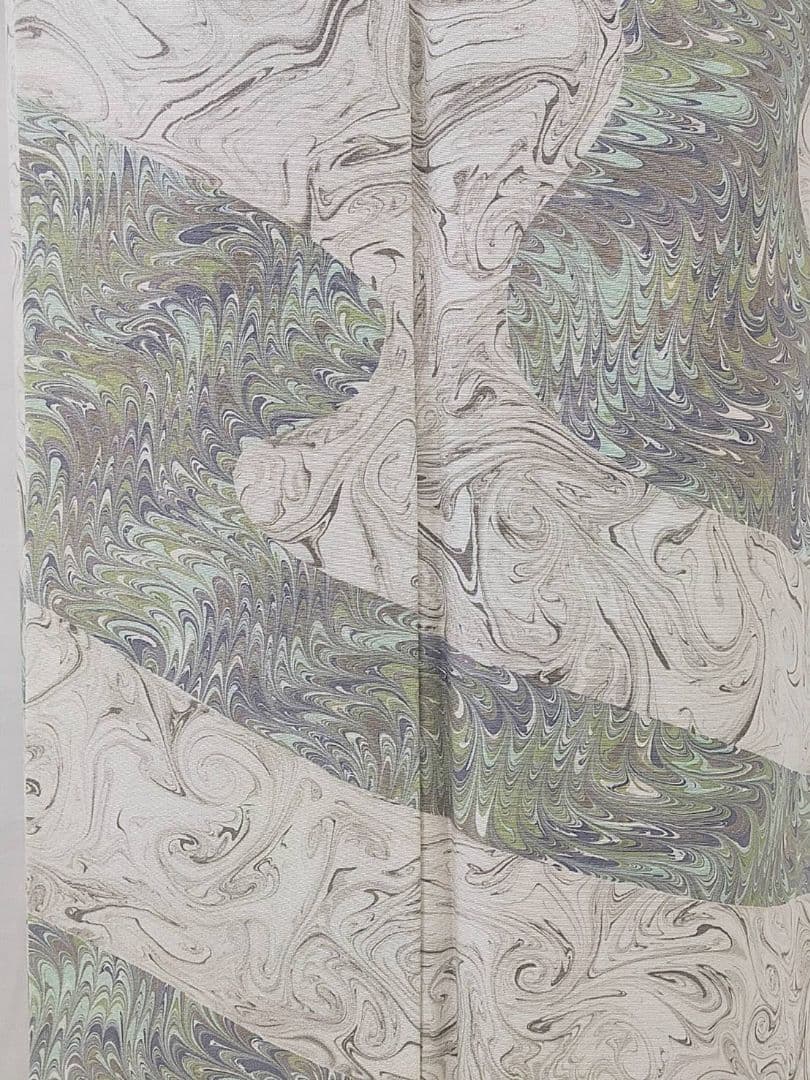 お見分け済　美品　正絹袷　墨流し　訪問着　単品