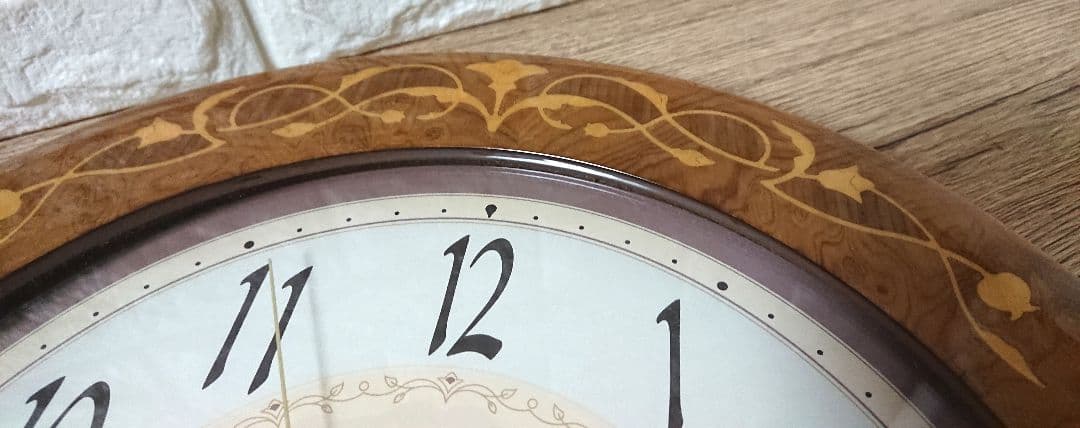 SEIKO EMBLEM セイコー エンブレム 木象嵌 電波式 壁掛け時計