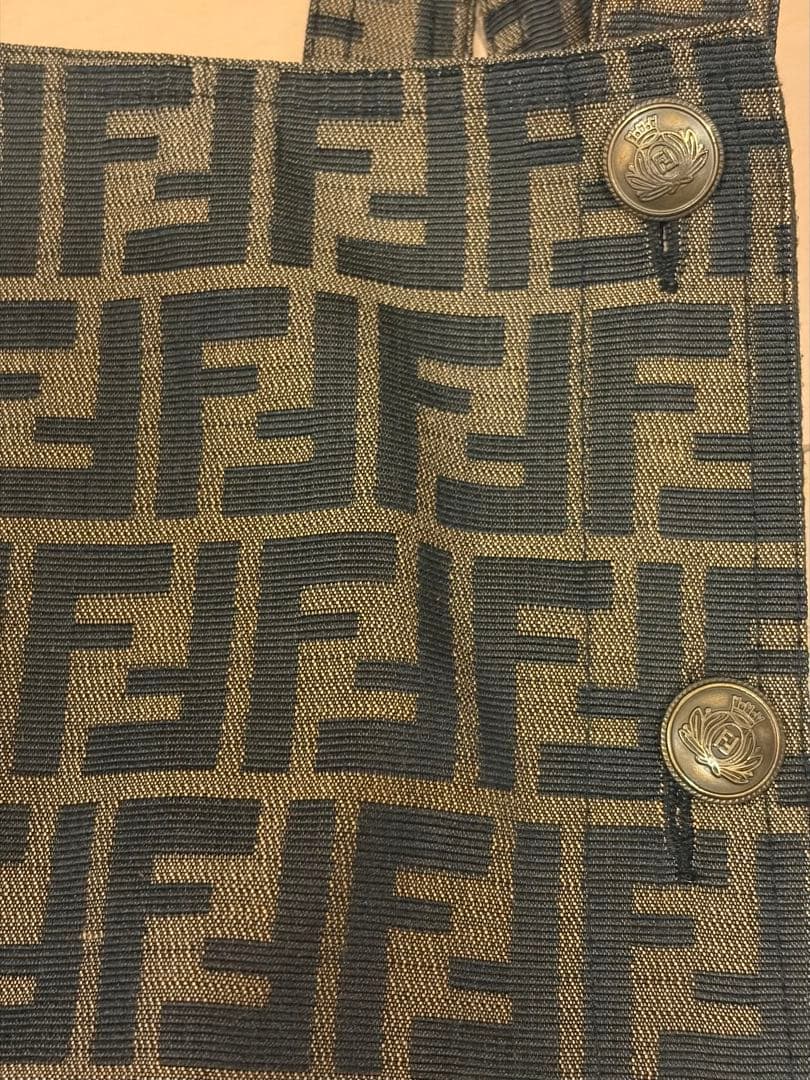 FENDI レア　ヴィンテージ　巻きサロペットスカート　40 ズッカ柄