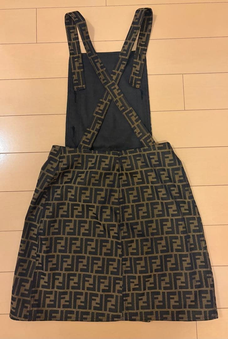 FENDI レア　ヴィンテージ　巻きサロペットスカート　40 ズッカ柄