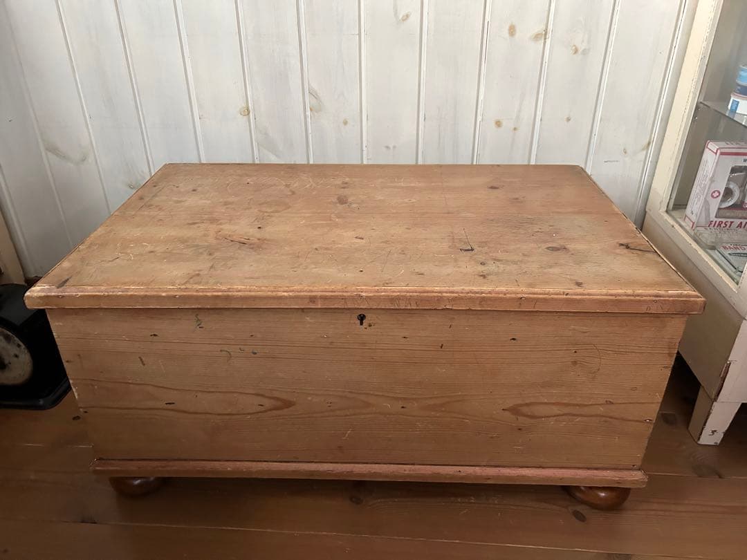 あーちゃん！アンティーク　オールドパイン　リネンボックス