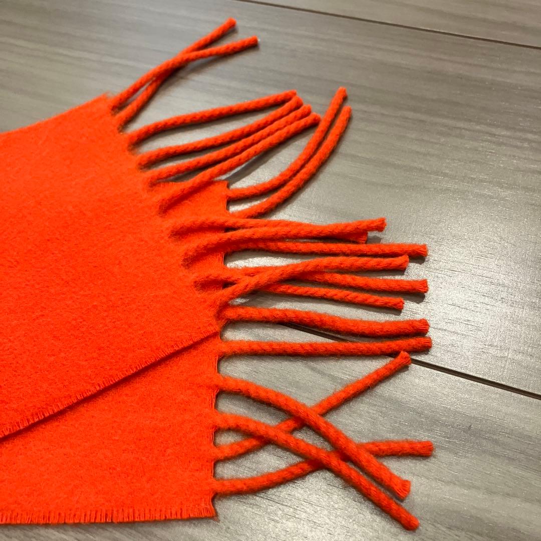 HERMÈS エルメス カシミヤ マフラー オレンジ バイカラー