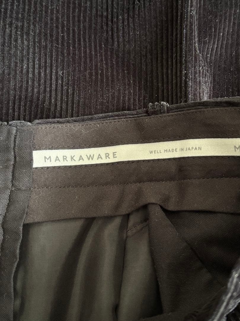 25AW MARKAWARE コーデュロイ タックパンツ BLACK size2