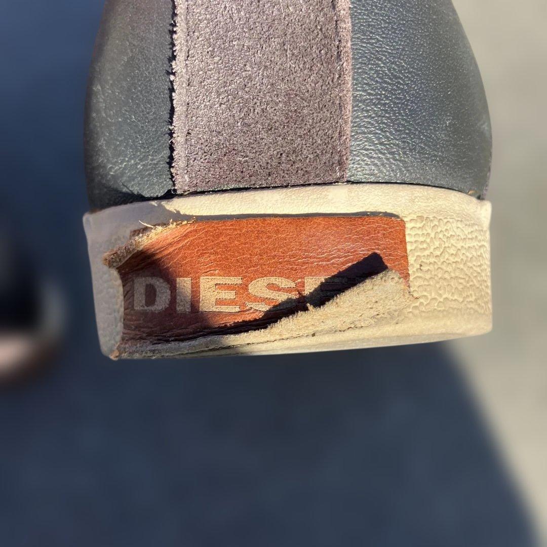 DIESEL 黒 レザー ハイカットスニーカー