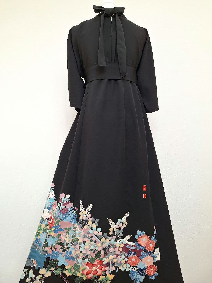 着物リメイクワンピース3704