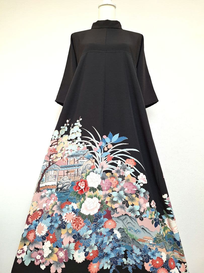 着物リメイクワンピース3704