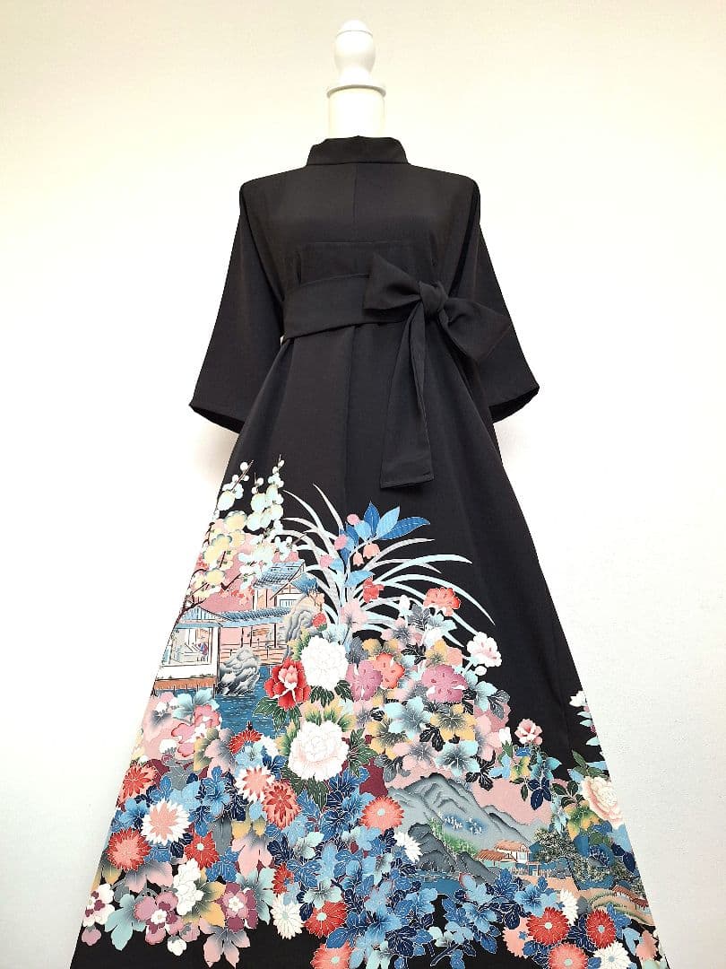 着物リメイクワンピース3704