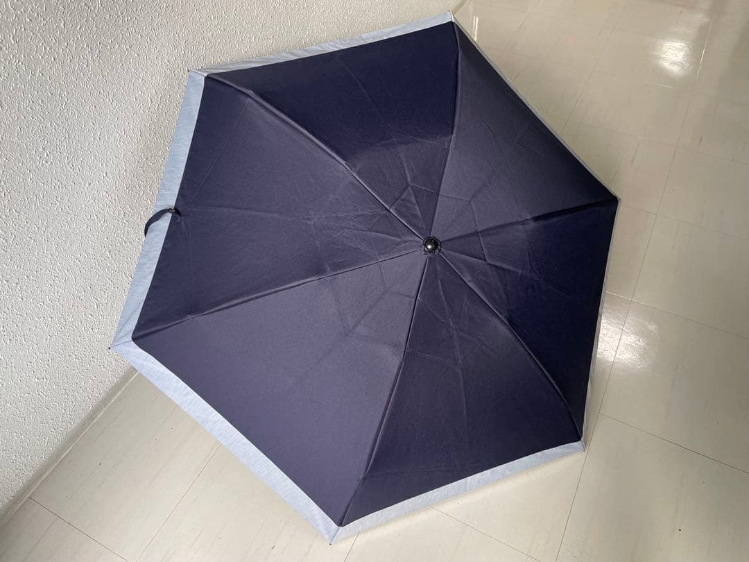 サンバリア100 晴雨兼用折りたたみ傘 ネイビー/ライトブルー