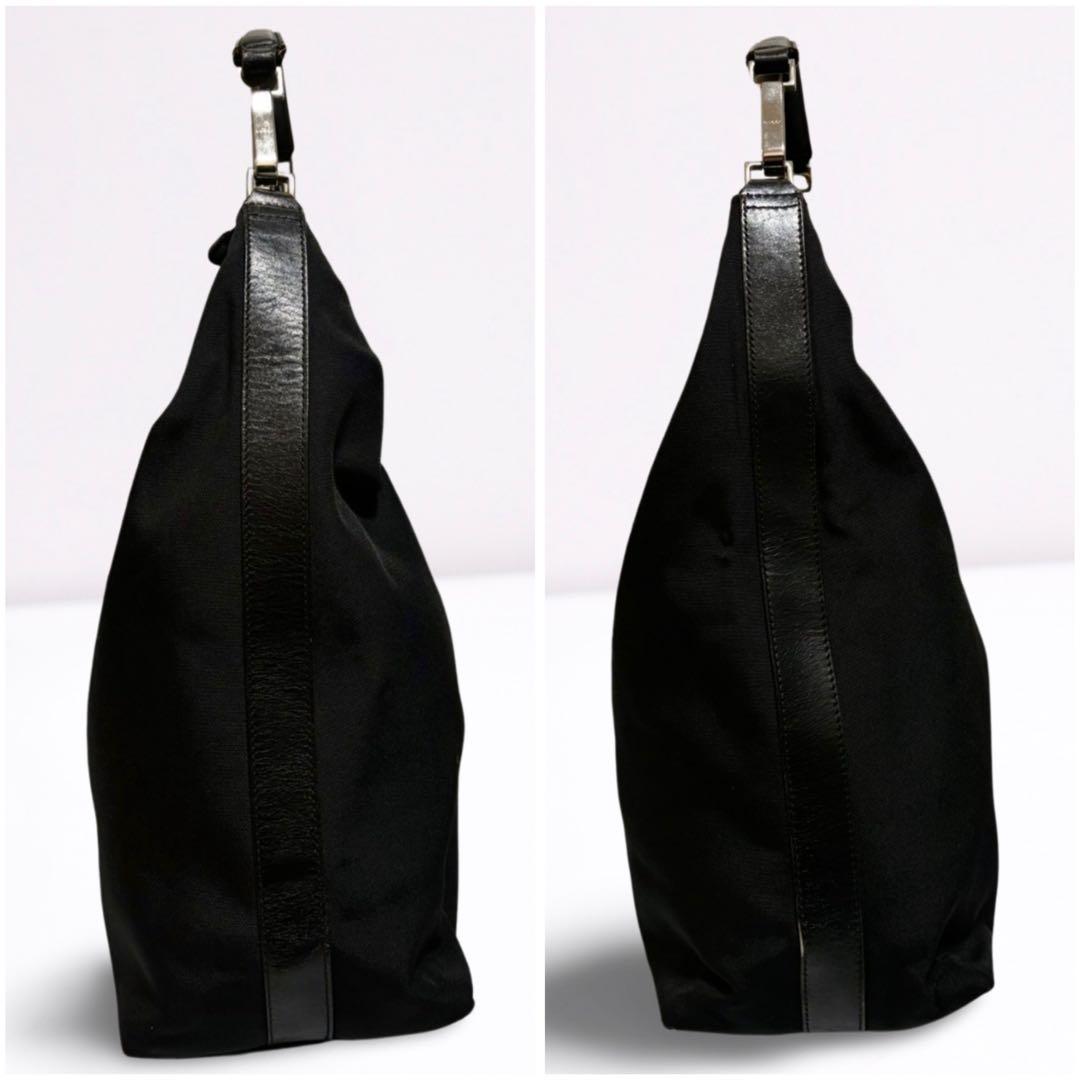 【正規品】グッチ GUCCI ワンショルダー キャンバス レザー 黒 男女兼用