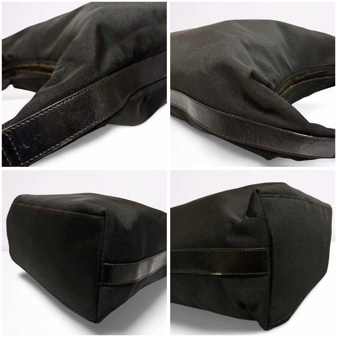 【正規品】グッチ GUCCI ワンショルダー キャンバス レザー 黒 男女兼用