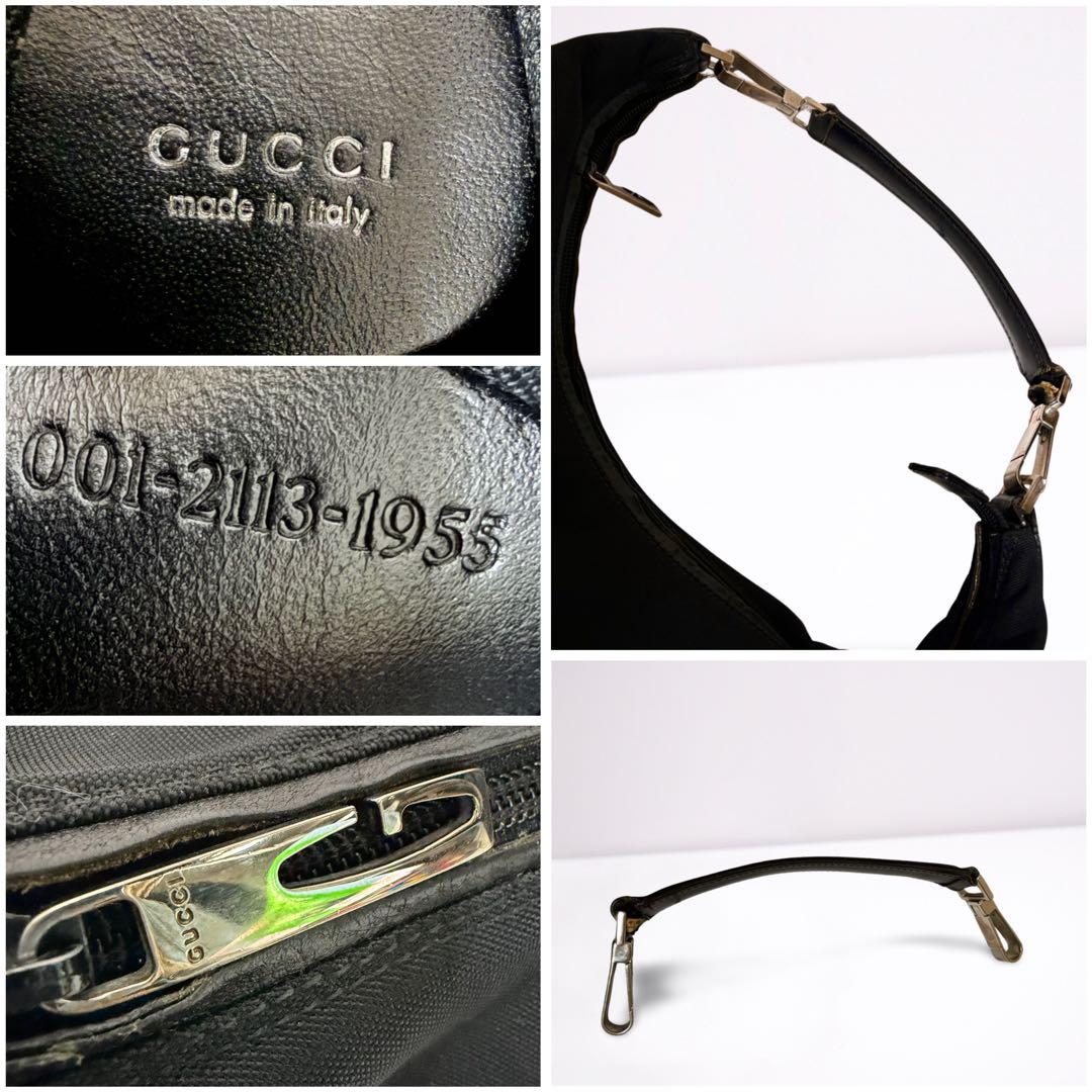 【正規品】グッチ GUCCI ワンショルダー キャンバス レザー 黒 男女兼用