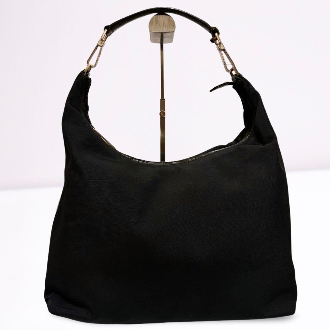 【正規品】グッチ GUCCI ワンショルダー キャンバス レザー 黒 男女兼用