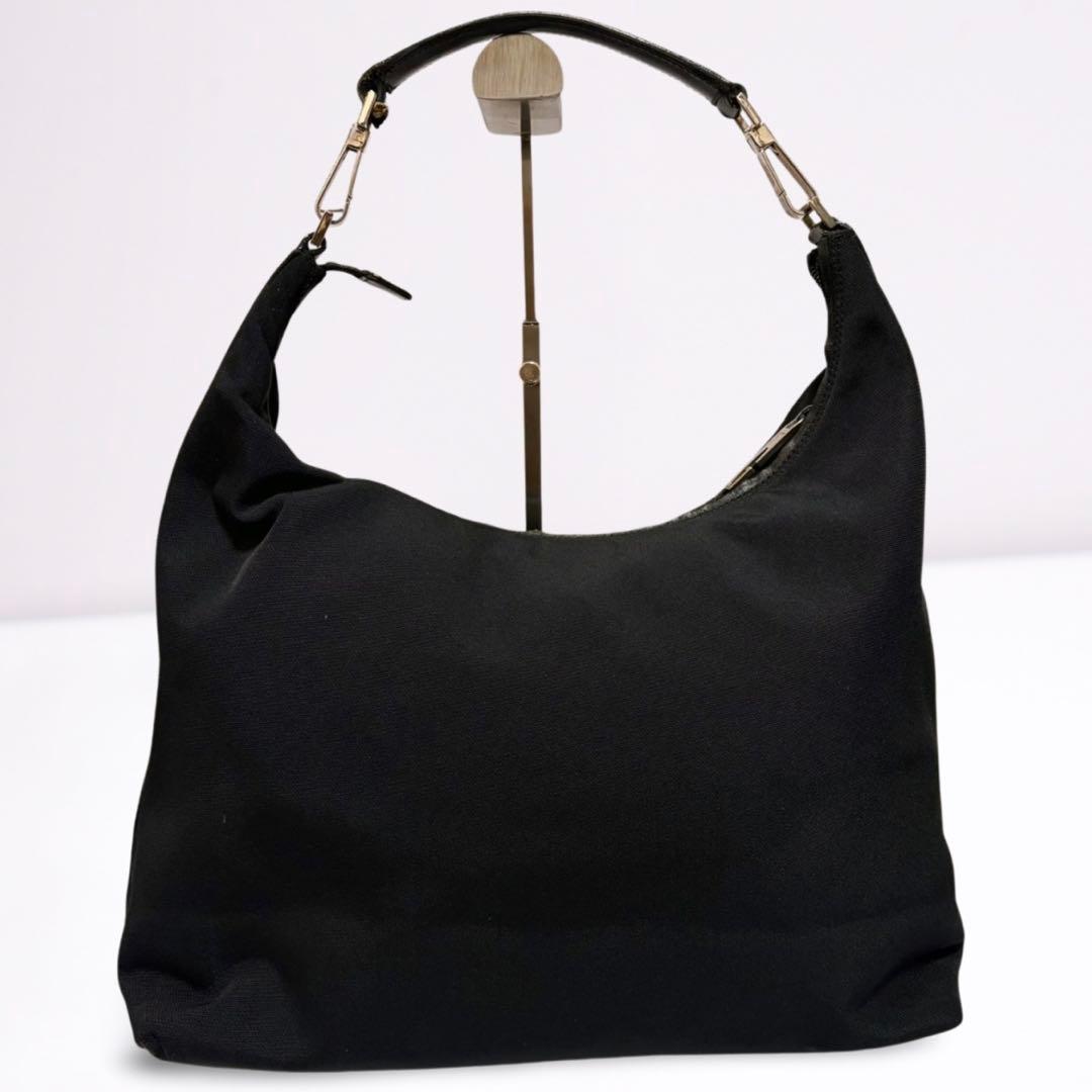 【正規品】グッチ GUCCI ワンショルダー キャンバス レザー 黒 男女兼用