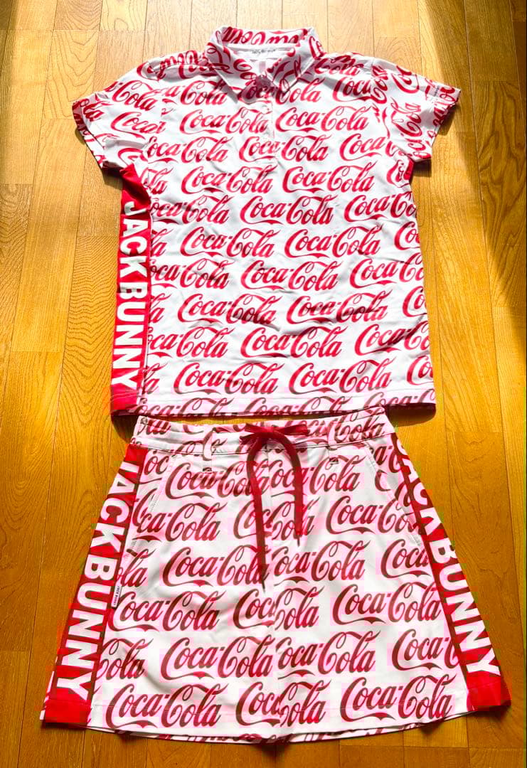 ★美品&激安 ジャックバニーコカコーラ半袖ゴルフウェアセットアップ★