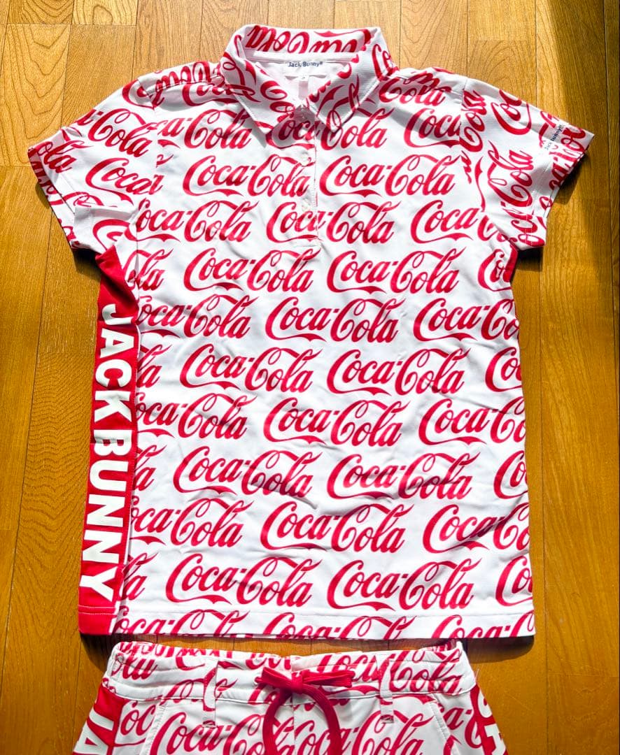 ★美品&激安 ジャックバニーコカコーラ半袖ゴルフウェアセットアップ★
