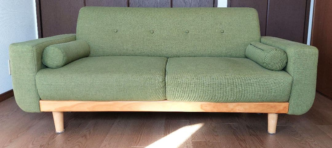 【なみきちさん専用】LOWYAグリーンファブリック2〜2.5掛けソファ