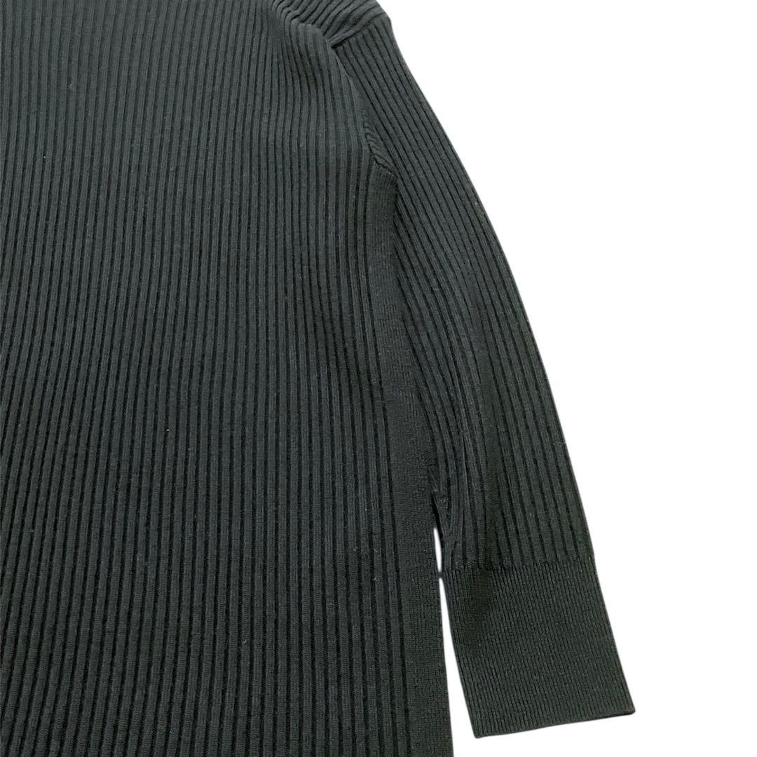 ebure エブール モックネックリブニットロングワンピース ウール ブラック